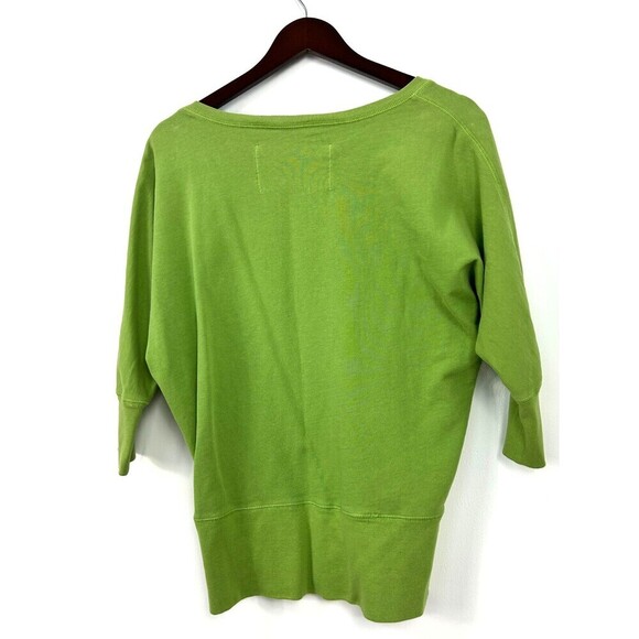 Gap Womens Sweatshirt Top Size M Green 3/4 Sleeve V Neck Cotton Pullover T - Picture 6 of 12